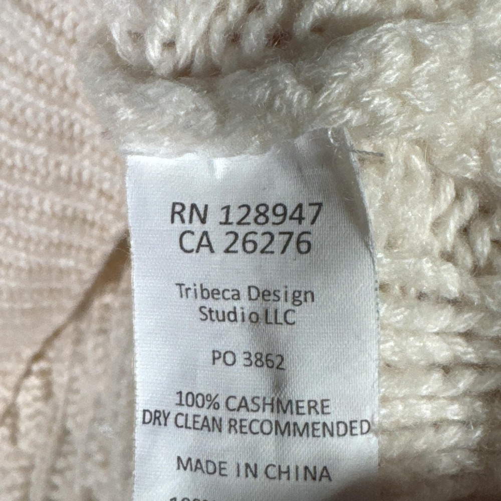 Nili Lotan Sweater Womens M White 100% Cashmere Cable Knit Crewneck Pullover - Picture 4 of 8